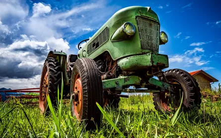 Old green tractor