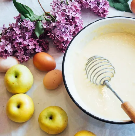 Baking dish with spoon and honey