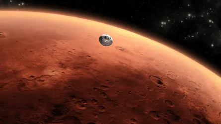 Mars rover on planet mars