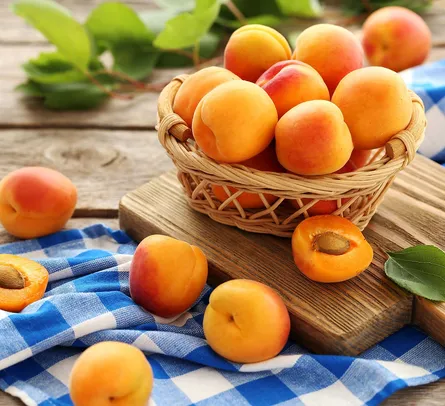 Fresh Peaches in Basket