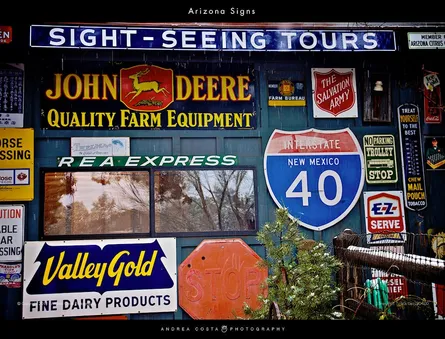 Signs of sightseeing tours