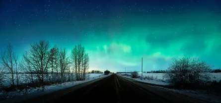 Nighttime aurora sky