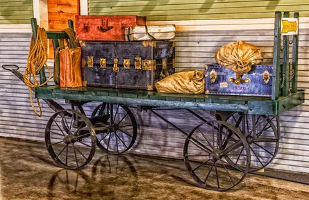 Old-fashioned tool cart