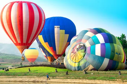 Hot air balloons, multi colored