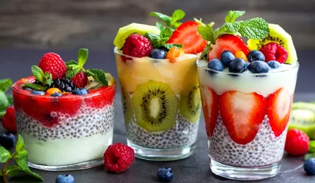Fruit salads on table