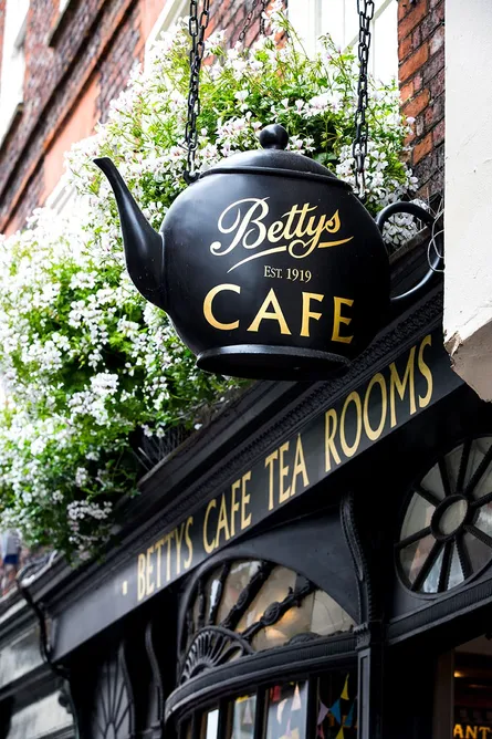 Tea shop cafe street sign