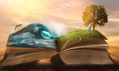 Open book reveals world map