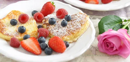 French toast with strawberries on top