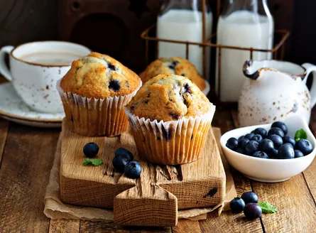 Muffins on tray