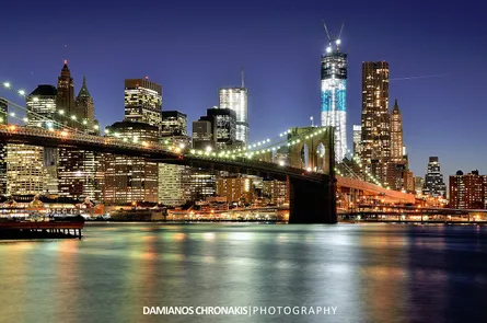 City skyline at night