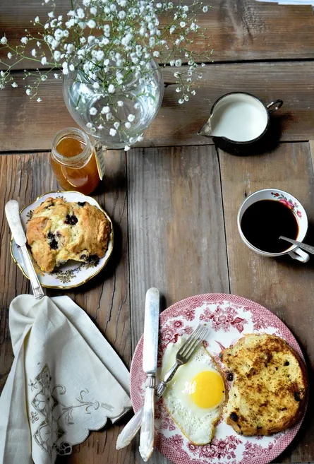 A table setting breakfast for one