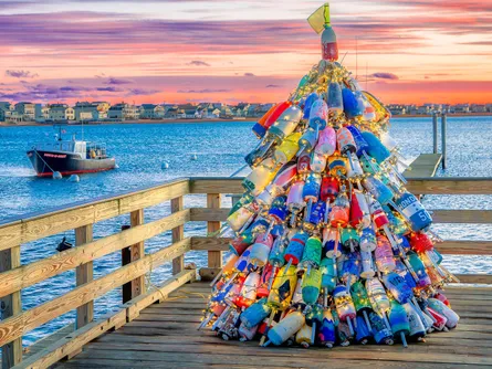 Christmas tree made of pots
