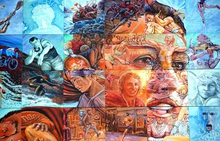Artful collage of people