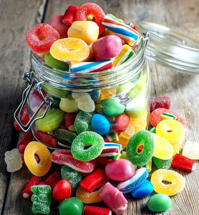 Colorful Candy in Jar