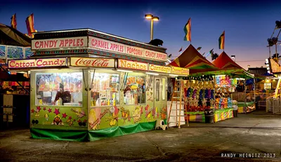 Night carnival fair food stand