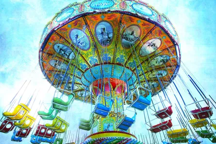 Colorful ferris wheel carousel