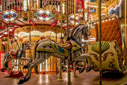 Merry-go-round with carousel horses
