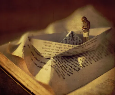 Miniature Figure in Paper Book