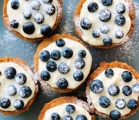 Blueberries on pastries