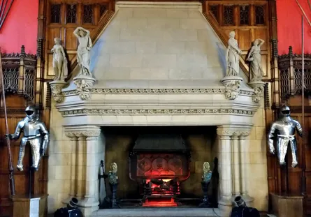 Fireplace with statues