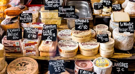 Cheese on display