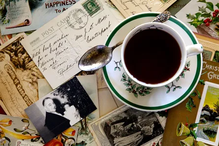 Cup of coffee on saucer