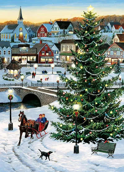 Christmas tree village