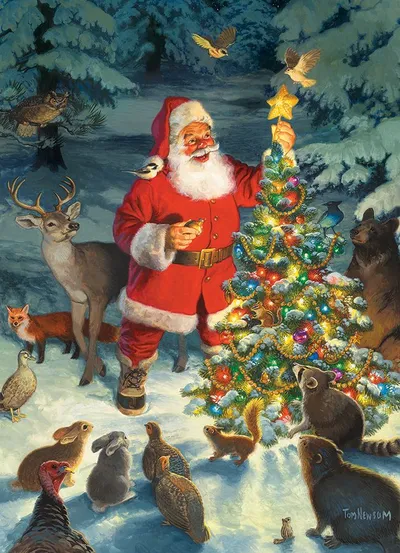A santa clause in a forest