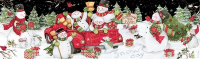 Joyful snowman celebration scene