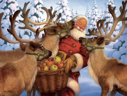 Santa claus with reindeer