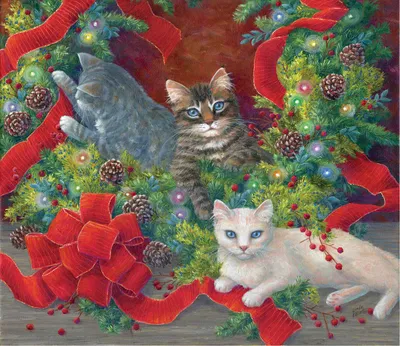 Christmas tree cats