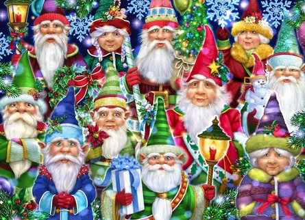 Cartoon Christmas elves