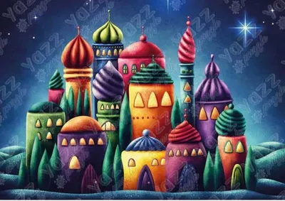 Colorful whimsical buildings shine