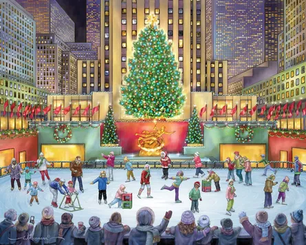 Christmas tree on fountain