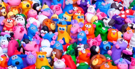 Colorful plastic animals