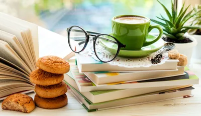 Bookshelf Cafe Scene