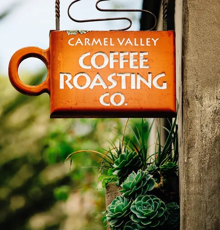 Sign for carmel valley coffee roasting co