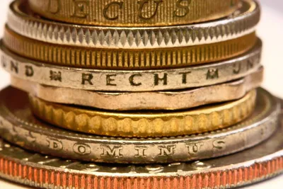 Coin Stack Showing Monetary Value