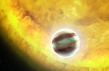 Sun with planet in foreground