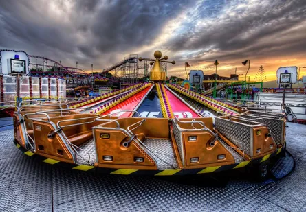 Merry go round carousel ferris wheel