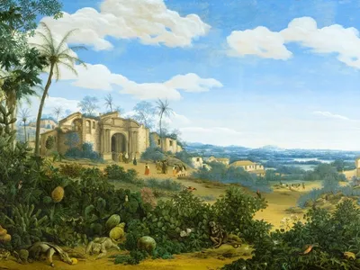 A tropical landscape painting