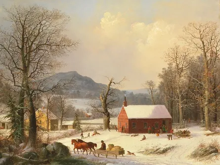 Snowy countryside landscape