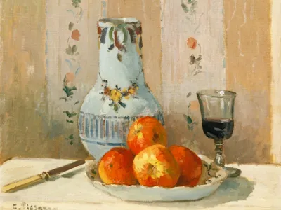 Painted tableau on table