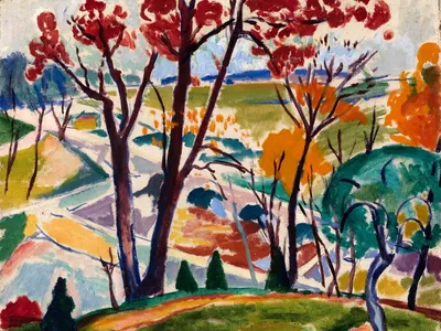 Fall landscape painting