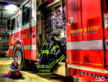 Fire truck parked