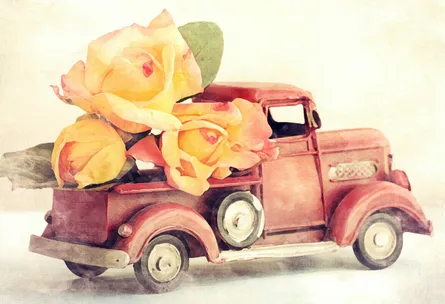 Truck with flowers