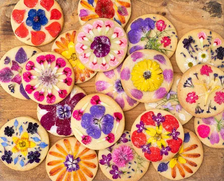 Floral decorated cookies