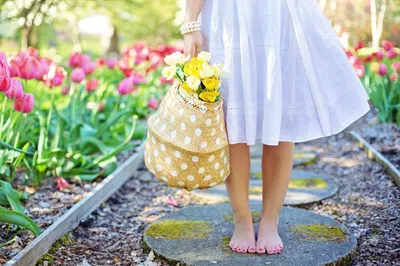 Walking in garden