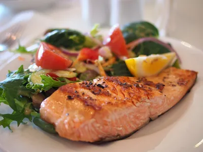 Fish and salad