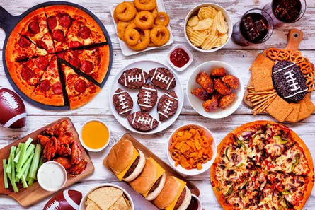 Food spread on table